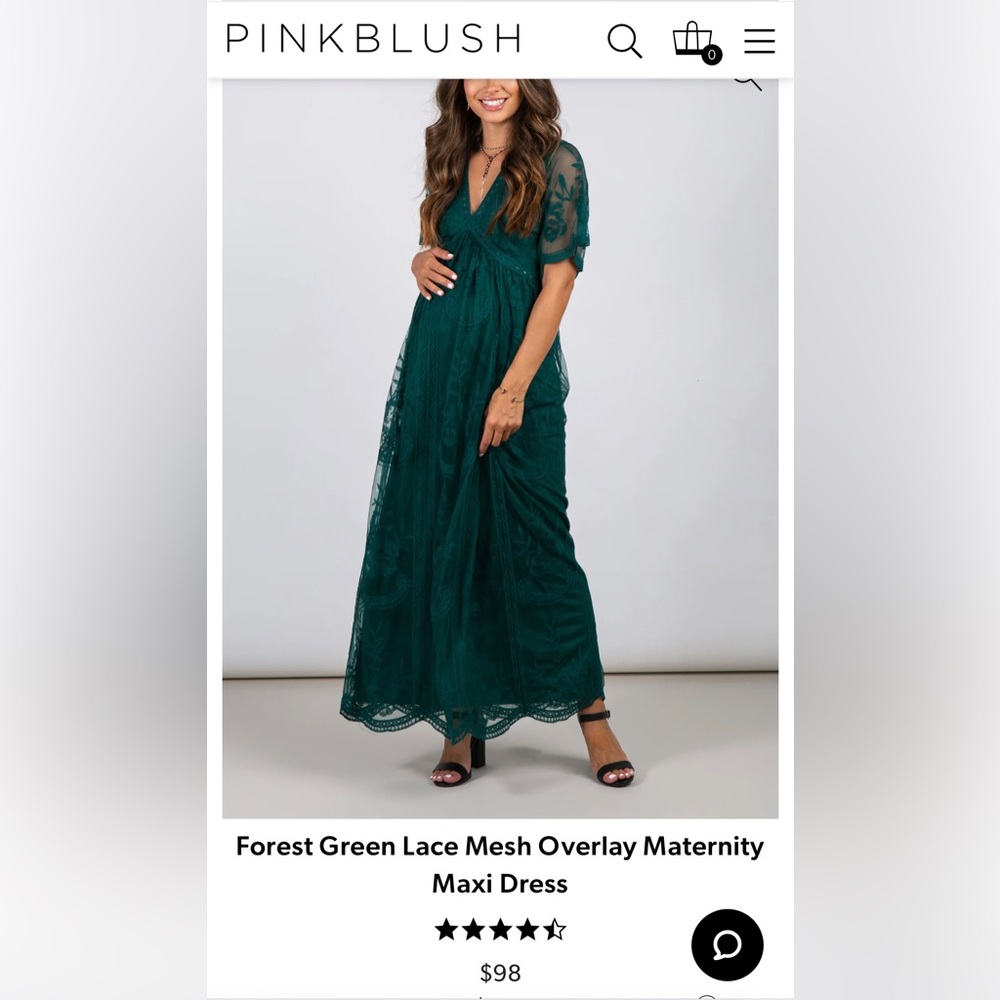 Pinkblush Deep Green Lace Maxi Dress